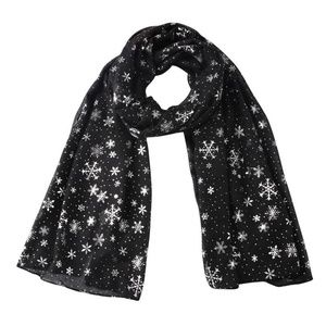 NWT Silver Foil Snowflake Scarf